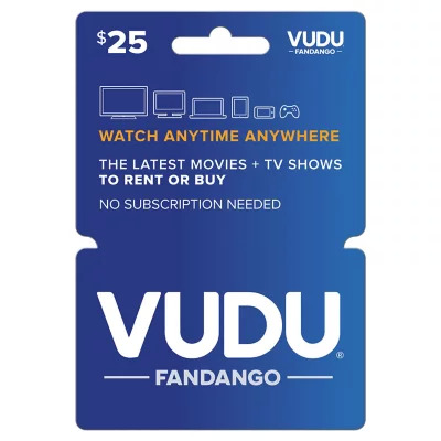 Vudu $25 GC (physical) for $20 $19.99