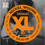 12-Pack D'Addario EXL110-12P Nickel Wound Light Electric Guitar Strings $40 + Free Shipping