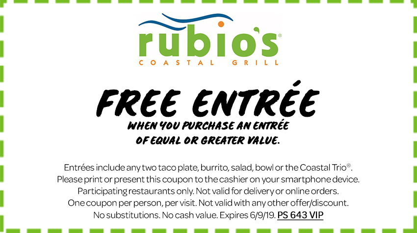 Rubio's Coupon: Buy One Entree, Get One Free | LavaHotDeals.com