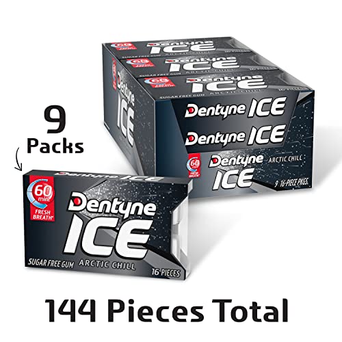 Dentyne Ice Arctic Chill Sugar Free Gum, 16 Count (Pack of 9) (144 Total Pieces) $4.95