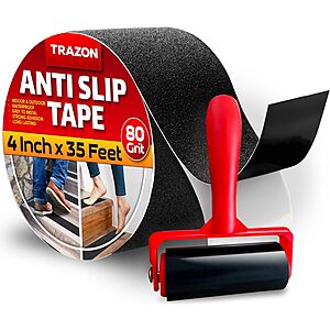 S&S] 8.63*:Trazon 4" x 35' Heavy Duty Non Skid Roll Anti Slip Tape at Amazon $8.63