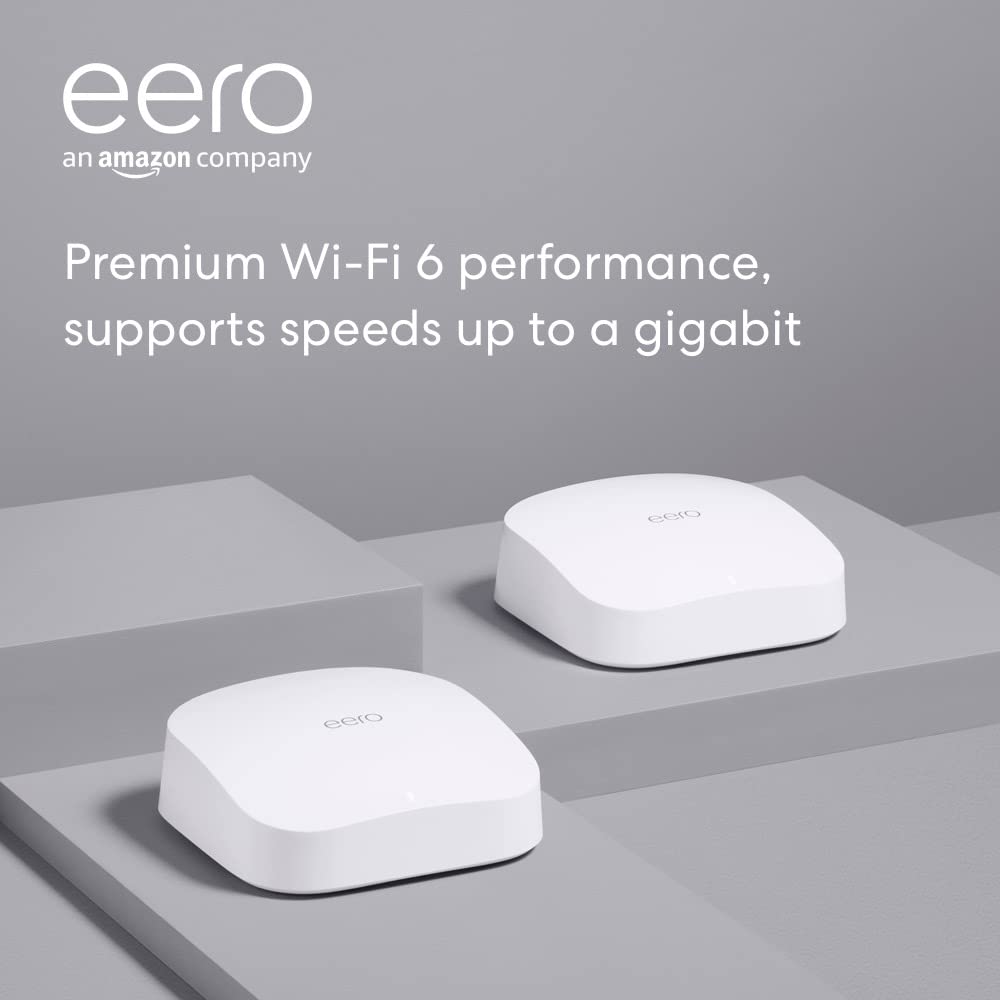 Amazon eero Pro 6 tri-band mesh Wi-Fi 6 system with built-in ZigBee smart home hub (2-pack) - $259
