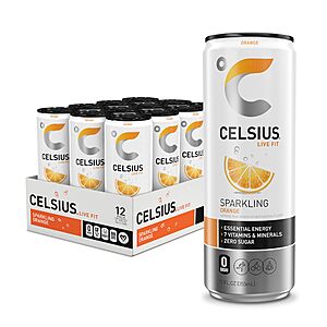 12-Pack 12-Oz Celsius Essential Energy Drink (Sparkling Orange) $13.35 & More w/ Subscribe & Save