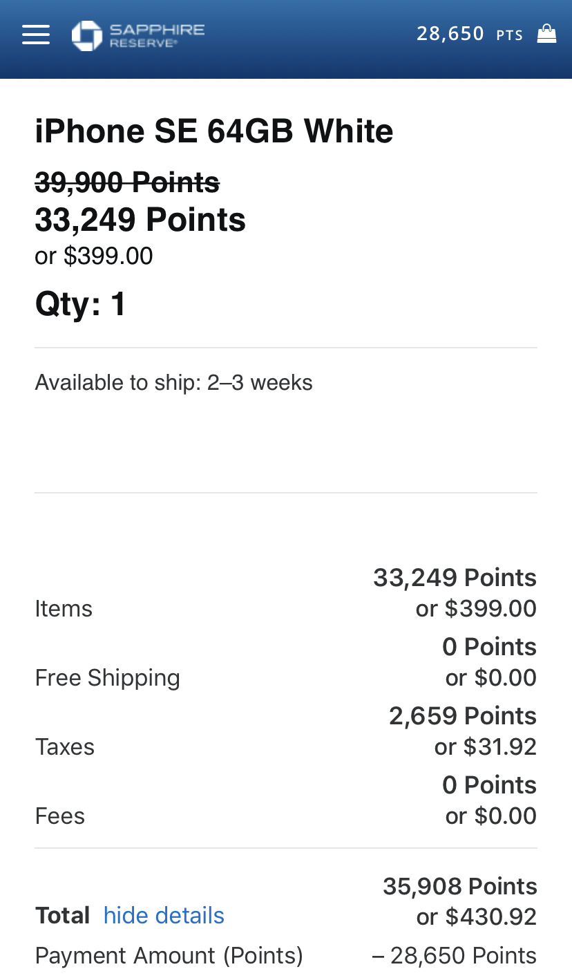 Save 20 On Apple Products With Chase Reward Points E G Iphone Se