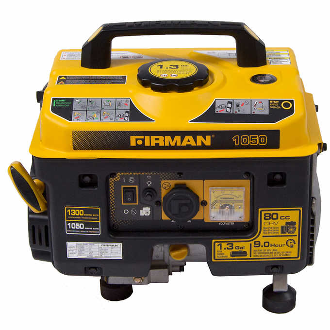 Firman 1050W Running / 1300W Peak Gasoline Powered Generator $120