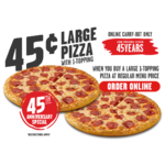 Hungry Howie's 45cent Large Pizza, w/purchase of large pizza at regular price $0.45