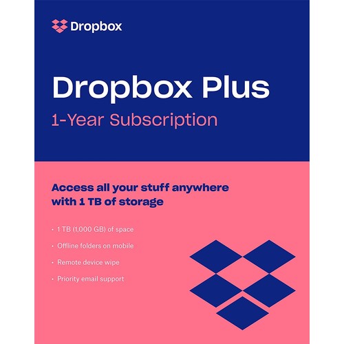 Dropbox Plus - 1 TB of Storage for 1 Year (Upgrade from Dropbox Basic 2 GB) [Online Code] $79.2