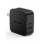only a few left RAVPower Amazon Renewed 2 PORT 61W PD USB C / USB A 12W Power Adapter, WHITE or BLACK $13.99 FS for all