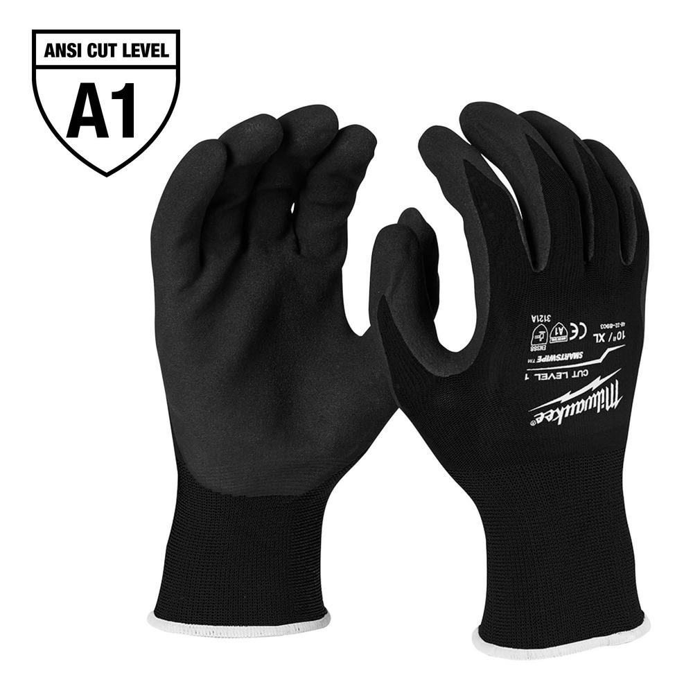 Milwaukee Large Black Nitrile Level 1 Cut Resistant Dipped Work Gloves-48-73-8902 - $4.97