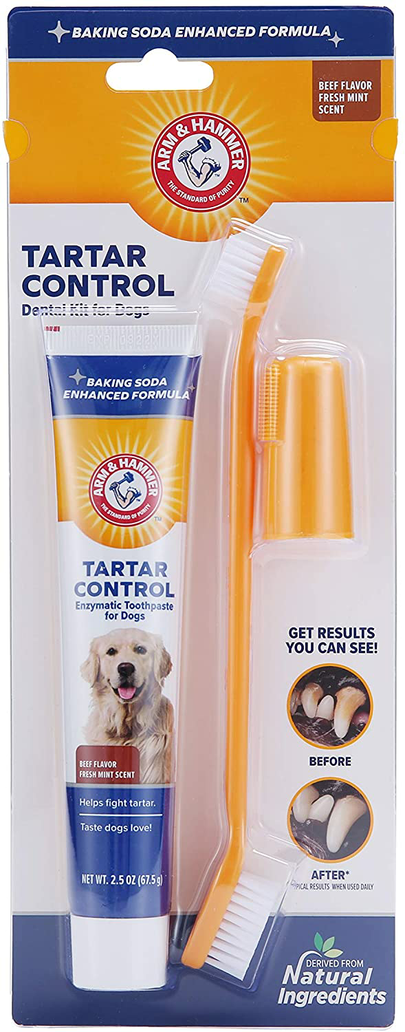 Arm & Hammer for Pets Tartar Control Kit for Dogs-Contains Toothpaste, Dog Toothbrush & Fingerbrush $4.13
