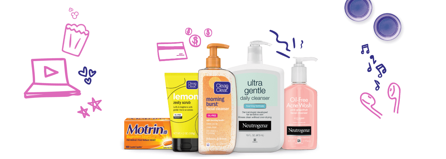 Buy 3 Clean & Clear, Neutrogena or Motrin products and get $5 gift card + $10 rebate