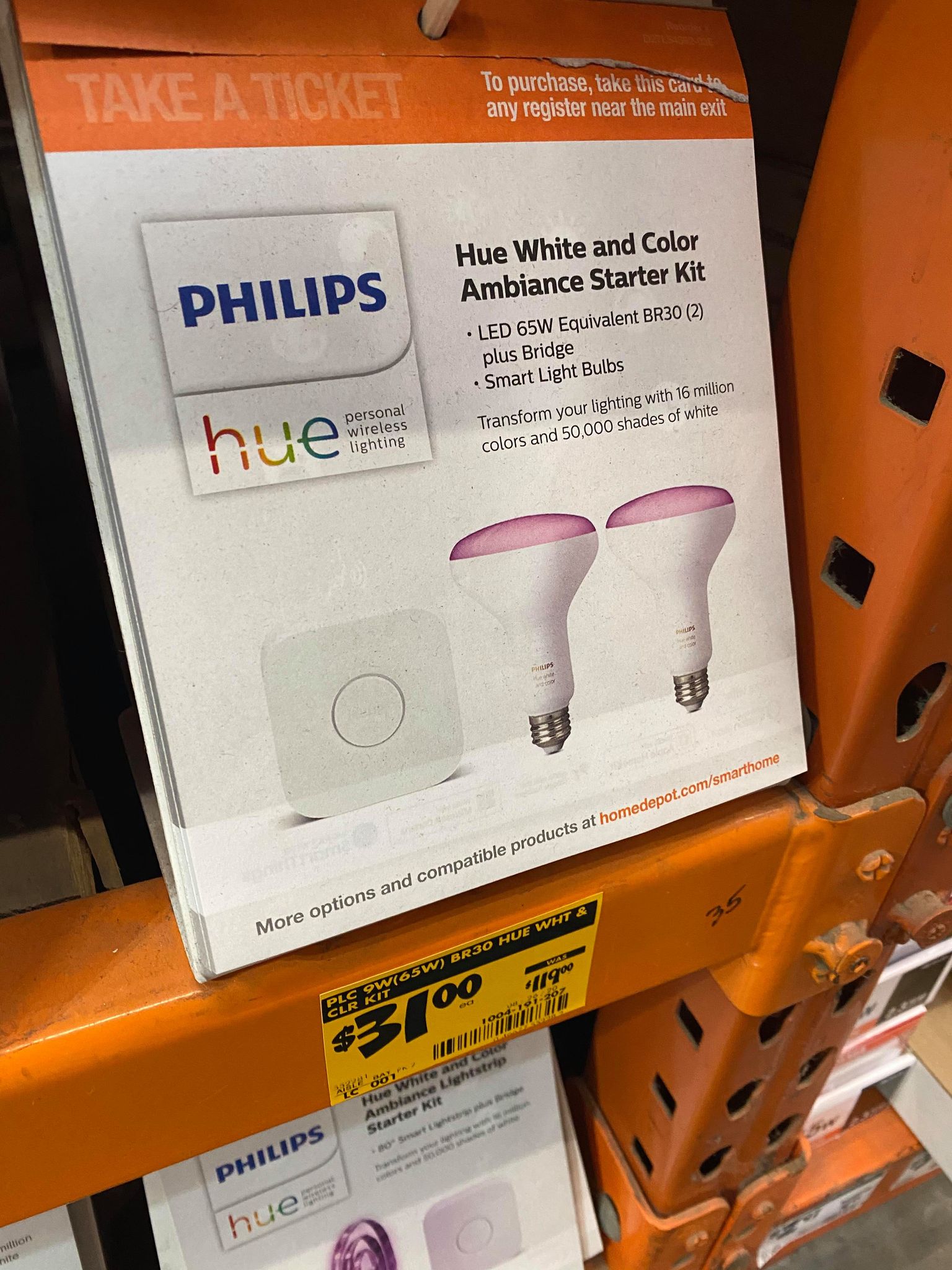 Philips Hue White And Color Ambiance Br30 65w Starter Kit B M Ymmv Home Depot 31