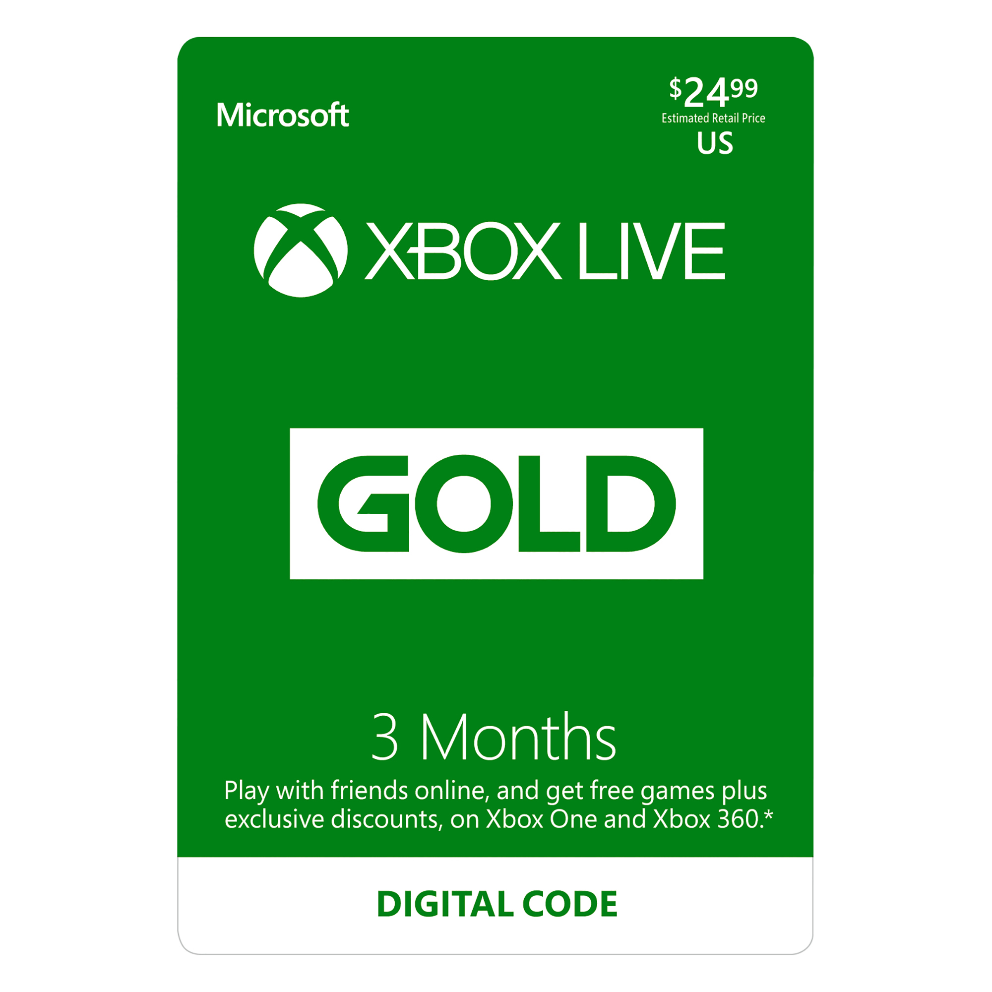 3 Month XBox Live Gold $10 Family Dollar B&M