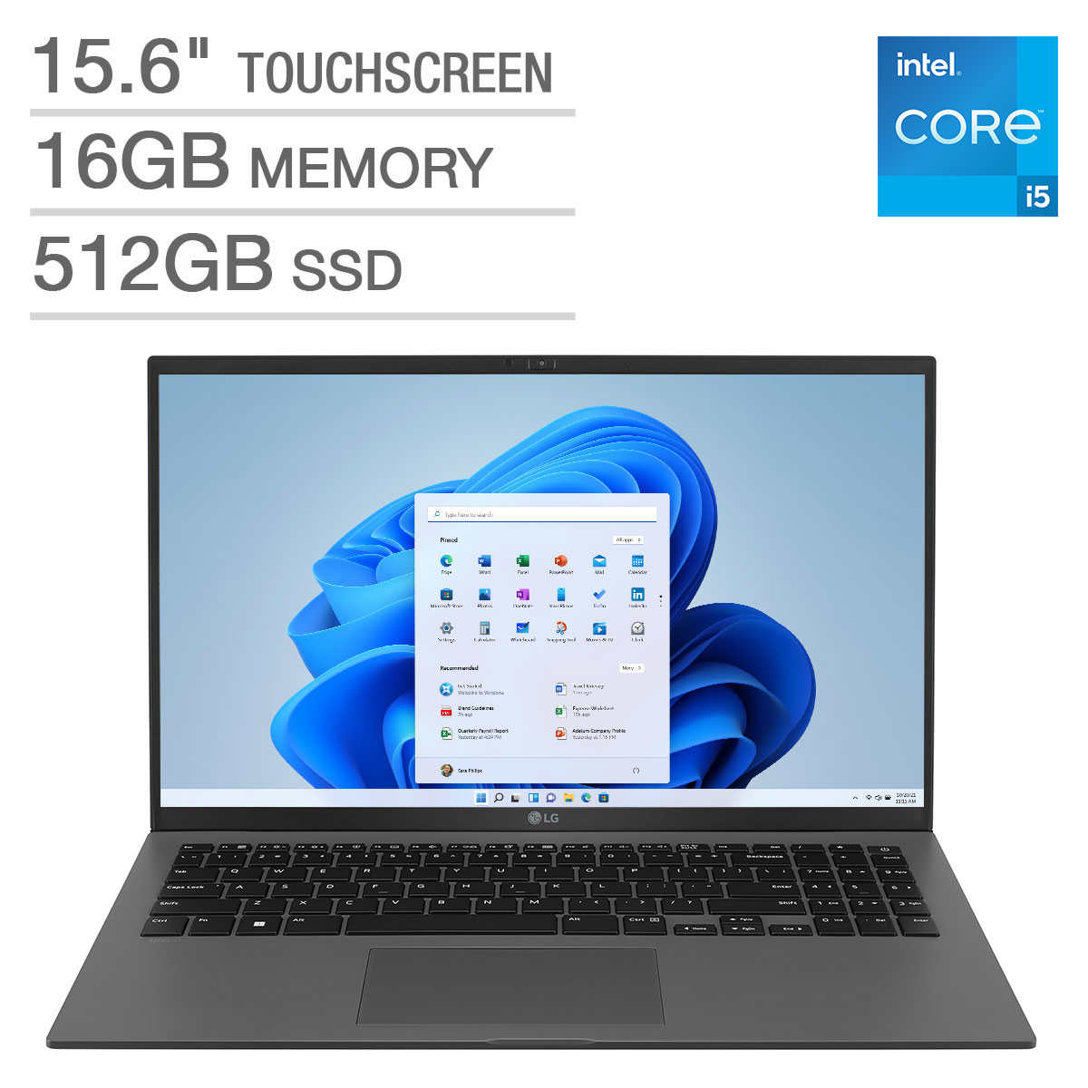 LG gram 15.6" Touchscreen Laptop - 12th Gen Intel Core i5-1240P - 1080p - Windows 11 $799.99