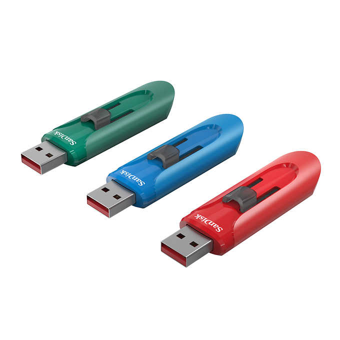 SanDisk Cruzer Glide USB 3.0 32GB Flash Drive, 3-pack $9.97
