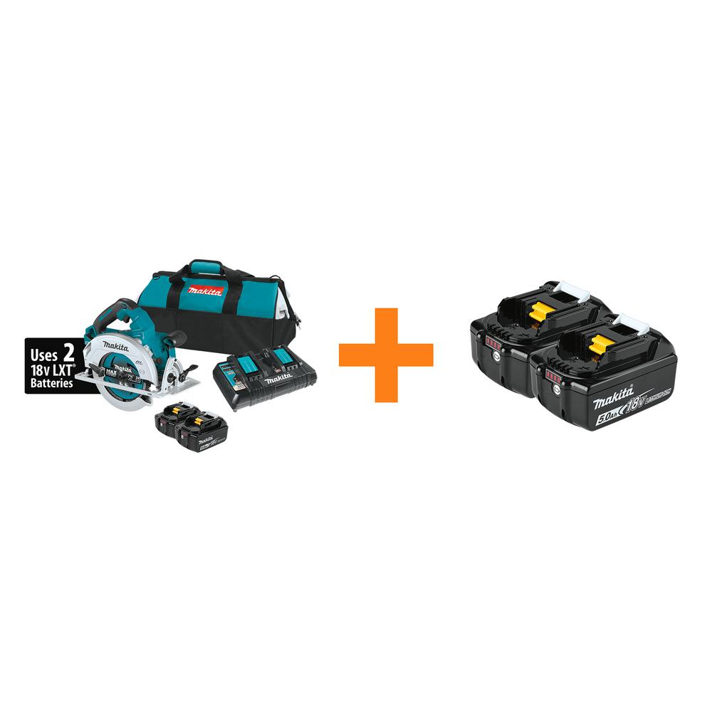Back in Stock at Home Depot - 18-Volt X2 LXT (36-Volt) Brushless Cordless 7-1/4 in. Circular Saw Kit with four 5.0Ah Battery Pack $250