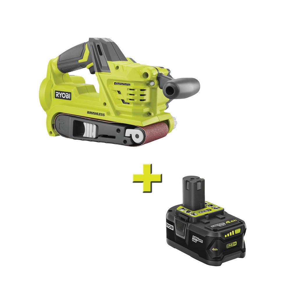 Home Depot 18 Volt One Cordless Brushless 3 In X 18 In Belt Sander With 4 0 Ah Lithium Ion Battery 99