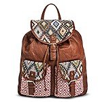 Women's Under One Sky Backpack Handbag with Tapestry Detail- Cognac Brown $12.58 + ship @target.com