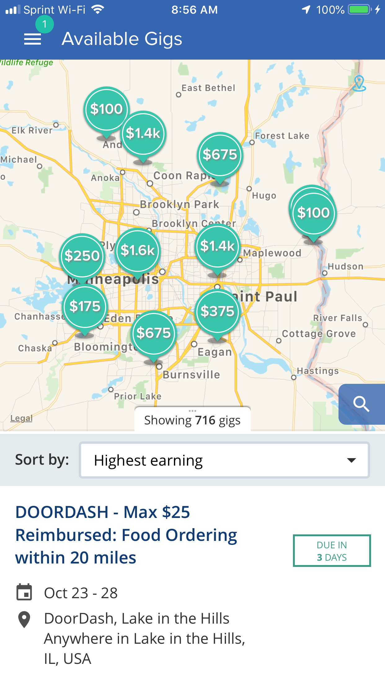 Ymmv City Based Gigwalk Reimbursed 25 For Doordash