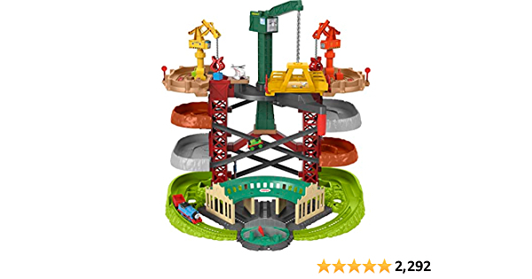 Fisher-Price Thomas and Friends Multi-Level Train Set with Thomas and Percy Trains plus Harold and 3 Cranes, Super Tower​ - $48.25