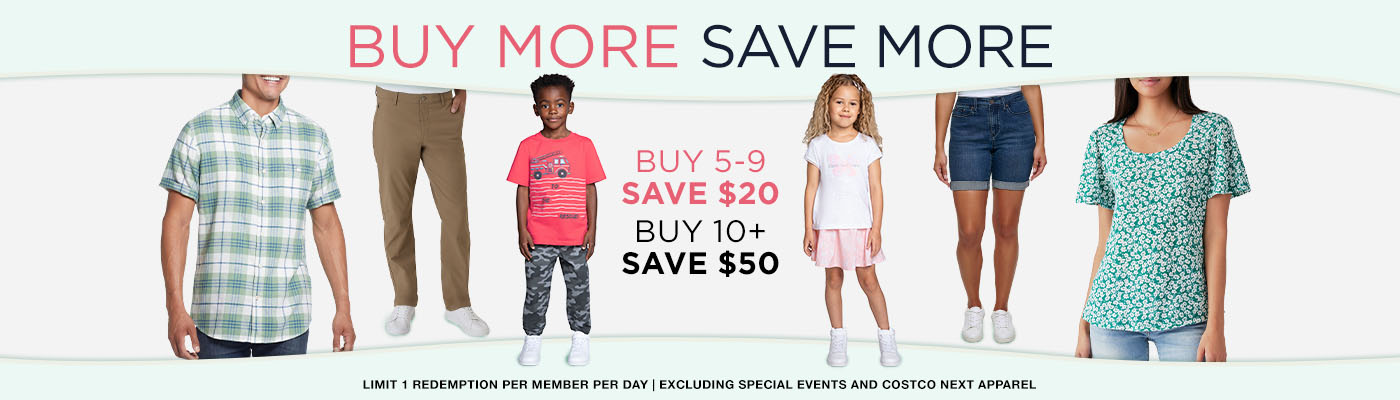 Costco Members: Extra Savings on Select Clothes and Shoes: $50 Off 10+  Items or