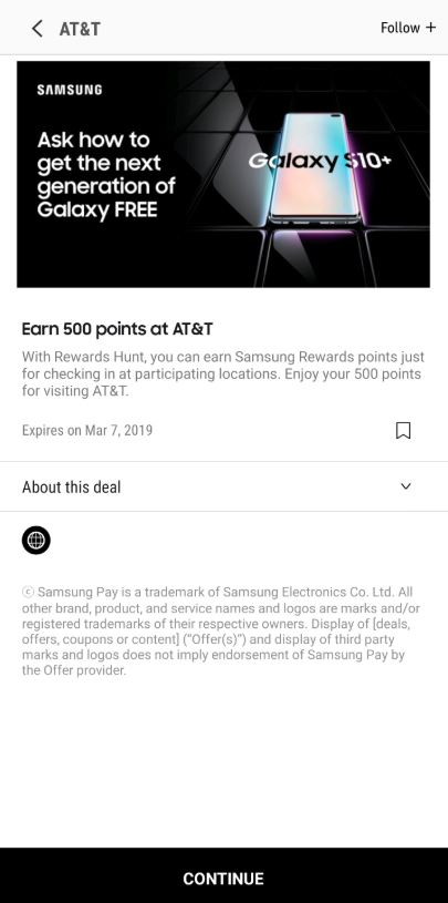 Samsung Pay 500 Rewards Points