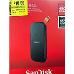 YMMV: SanDisk 480GB Portable SSD - Walmart In-Store Clearance - $10