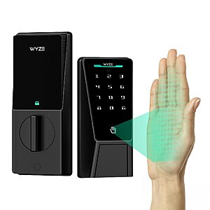 Wyze Palm Lock, Smart Door Lock with Palm Vein Recognition, Keyless Entry Smart Locks for Front Door, Keypad, 