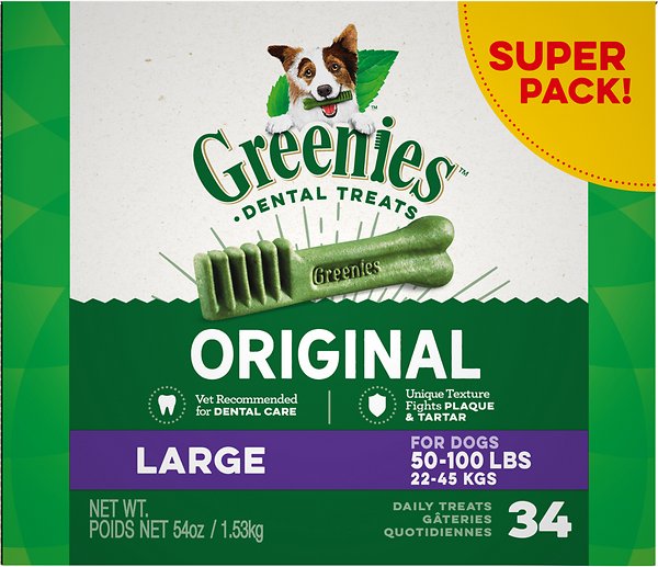 Greenies Large Dental Dog Treats 34 count (54 oz) - $26.32 with autoship or $27.70 w/o