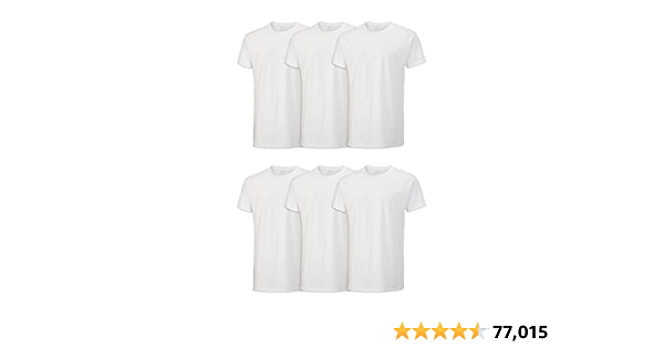 Fruit of the Loom Men's Eversoft Cotton Stay Tucked Crew T-Shirt 6-pack white - $12.98