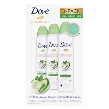 Dove Cool Essentials Dry Spray 3.8 oz, 3-pack - $11.97