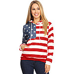 ANNA-KACI Women's Casual American Flag Patriotic USA Pullover Hoodie Sweater $14.99