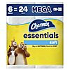 Charmin Essentials Soft Toilet Paper 6 Mega Rolls, 330 Sheets per Roll