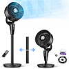 DREO Pedestal Fan with 2-in-1 Table Floor Design, Ultra Quiet 20dB