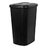 hefty kitchen trash can, 13.3 gallon plastic touch top garbage bin with push button lid, black $14.88