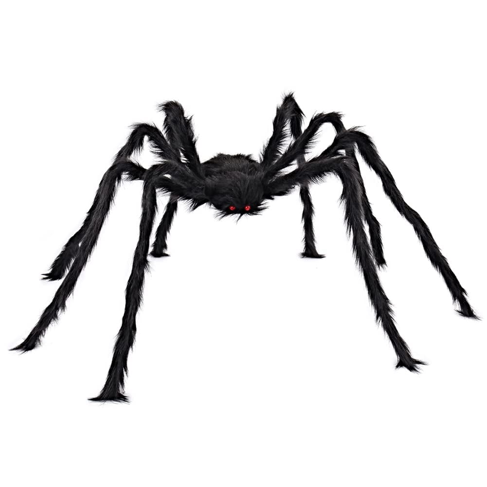Joyfy 5 ft Scary Giant Spider Halloween Decorations Outdoor,Poseable Spider Lifelike Hairy Prop for Yard,Haunted House,Tree or Porch Party Decorations,Black $11.69