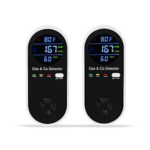 2 Packs Combination Natural-Gas and Carbon-Monoxide-Detector,Koabbit 4-in-1 CO/LPG/LNG Explosive Gas Detector $55.99