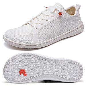 Barefoot Wide Toe Box Shoes for Women - Minimalist Barefoot Shoes with | Zero Drop Sole | Extra Wide Slip on Walking Shoes for Women White Size 8 Wide $27.18