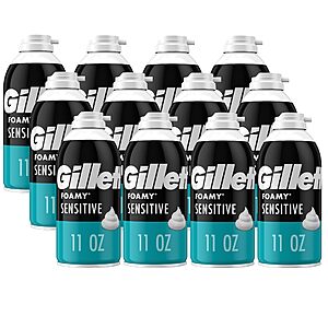 Gillette Foamy Shaving Cream, Sensitive Skin, 11 Ounce (Pack of 12) $15.46