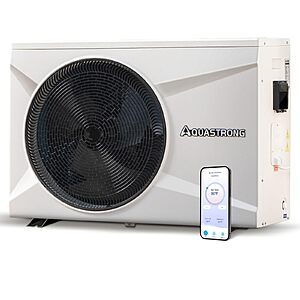 AQUASTRONG Inverter Swimming Pool Heat Pump,Pool Heater for Above Ground and Inground Pool Heating and Cooling Pool Heater, Smart WiFi Control Pools Up to, 16000 Gallons $1709