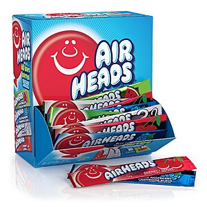 Airheads Full-Size Bars, Six Assorted Fruit Flavors, Easter Candy Bulk Variety, Easter Basket Essentials Stuffers, Individually Wrapped Taffy, 60 Count Box $10.36