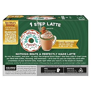 The Original Donut Shop One Step Latte, Frosted Gingerbread, Keurig Single Serve K-Cup Pods, 60 Count (6 Packs of 10) $25.55