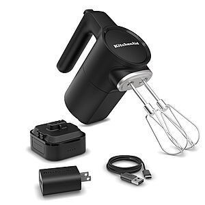 KitchenAid Go Cordless Hand Mixer - battery included, KHMR762, Black Matte $99.99