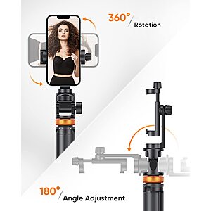 EUCOS 62" Phone Tripod, Tripod for iPhone & Selfie Stick with Remote, Extendable Cell Phone Stand & Ultimate Phone Holder Compatible with iPhone/Android $19.99