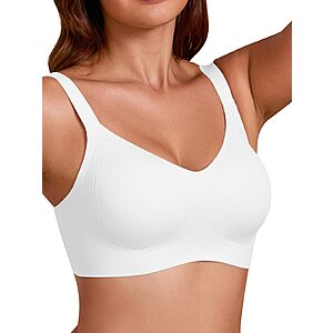COCOMARTS Jelly Bras for Women No Underwire Full Coverage Push Up Bra Wireless Seamless Bra Comfortable Tshirt Bralettes White X-Large