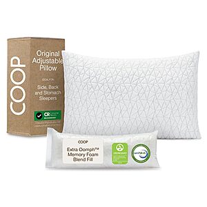 Coop Home Goods Original Adjustable Pillow, Queen Size Bed Pillows for Sleeping, Cross Cut Memory Foam Pillows - Medium Firm  CertiPUR-US/GREENGUARD Gold $71.2