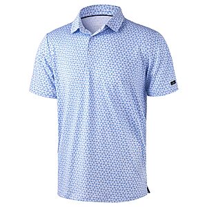 Obla Mens Golf Polo Shirts Short Sleeve Dry Fit Performance Moisture Wicking Casual Print Collared Golf Shirts for Men $18.98