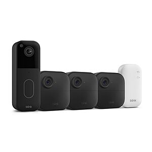 Blink Video Doorbell + Outdoor 4 &ndash; Wireless smart security cameras  Sync Module Core included &ndash; 3 camera system + Video Doorbell $103.99
