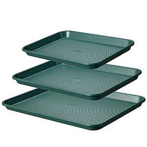 CAROTE 3-Piece Baking Pan Set - Bakeware Set, Baking Sheet Set Including 13 Inch 15 Inch 17 Inch Sheet Pan, Cookie Sheet for Baking $19.88