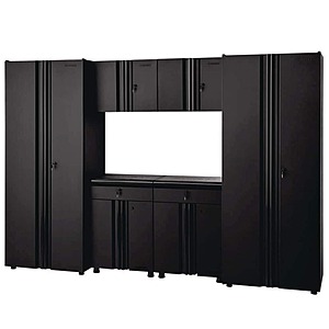6-Piece Regular Duty Welded Steel Garage Storage System in Black (109 in. W x 75 in. H x 19.6 in. D) $1459.5